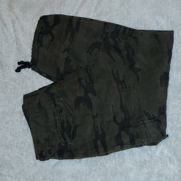 SANCTUARY x Anthropologie 100% Linen Camo Cargo Pants Size 31 - Picture 1 of 8